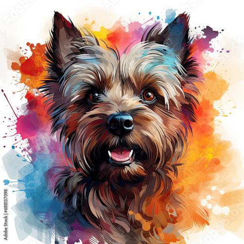 watercolor Cairn Terrier clipart  Generative Ai