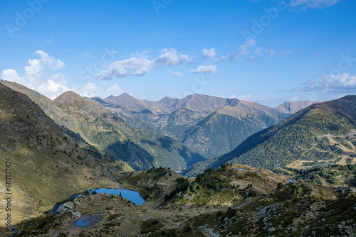 The Tristaina Ponds Valley in Andorra offers spectacular views of the mountains