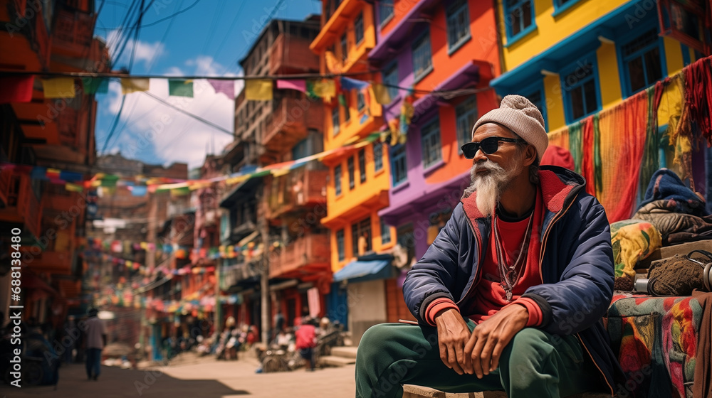 Fototapeta premium Nepalese man in Kathmandu