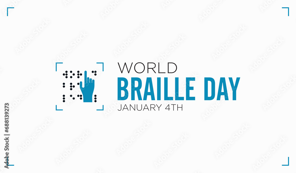 January 04 - Braille Day. Awareness vector design for banner, poster, tshirt, card.