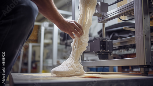 
prototype of a human prosthetic leg made using a 3D printer