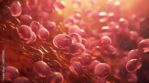 Red microbiology background...