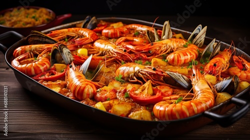 Seafood that has been cooked to perfection.