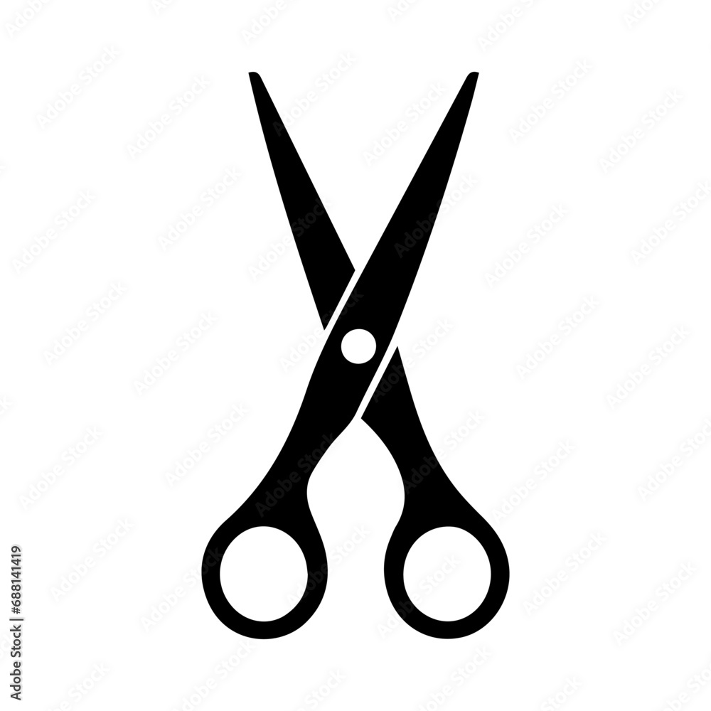 Scissors black icon isolated on white background Scissors black icon isolated on white background