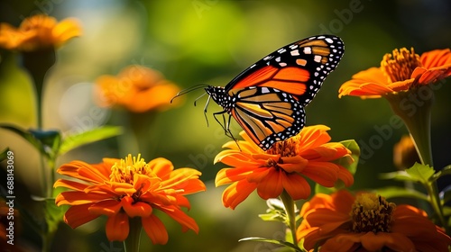 The butterfly is resting on a flower