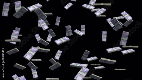 Indian Rupee Magic: Falling Banknote Bundle Animation