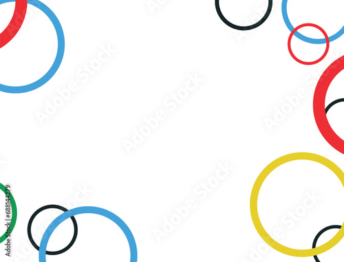 abstract colored rings on a white background.