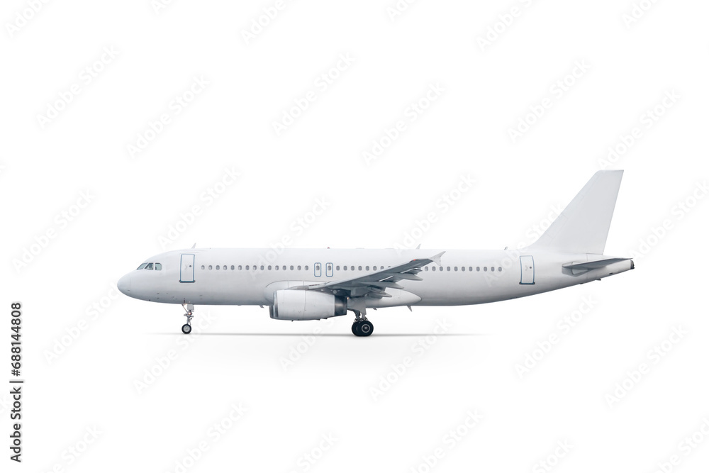 White passenger plane isolated - obrazy, fototapety, plakaty 
