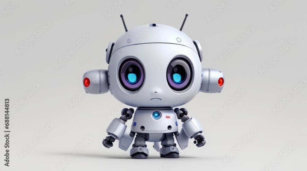 robot with headphones isolated on white robot with headphones isolated on white
