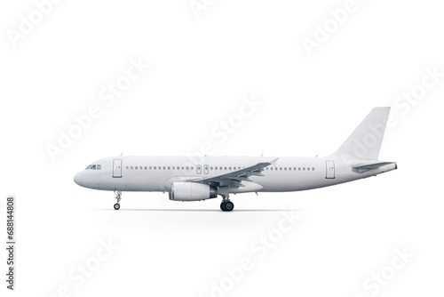 White passenger plane isolated photo