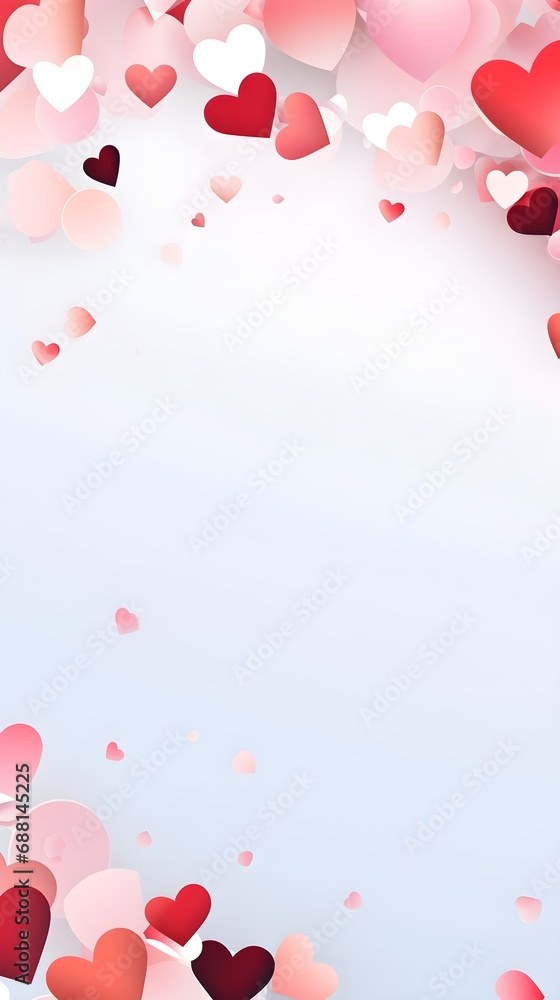 Heart-filled Background with Empty Space