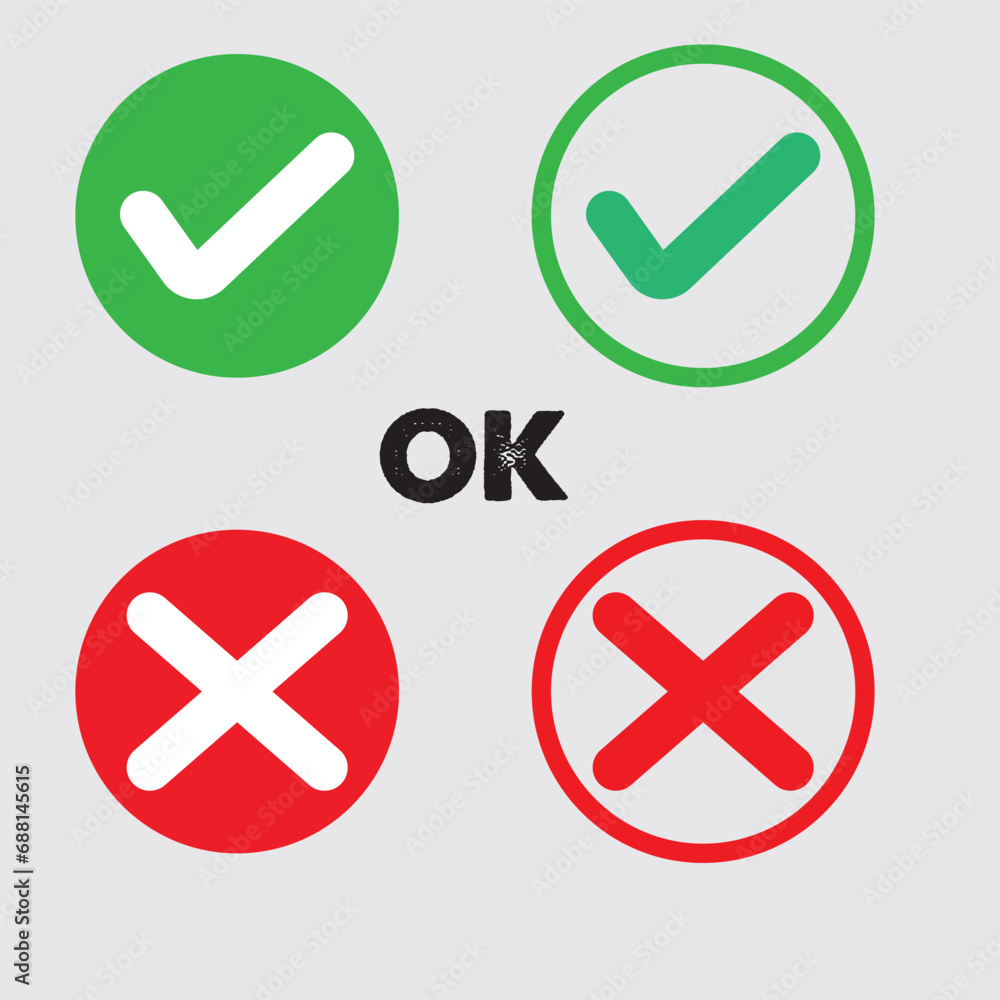 Yes or no check vector icon design illustration Yes or no check vector icon design illustration