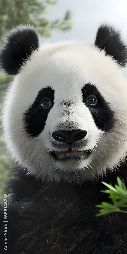 Obraz premium Realistic Panda Illustration