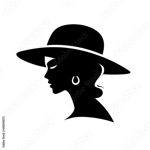 Charming Side Silhouette Woman Illustration