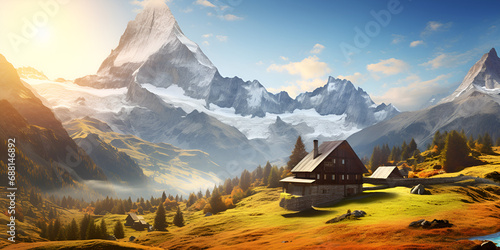 Role Playing Game Landscape with secret unknown places Artwork,Breathtaking landscapes,Beautiful landscape of Germany countryside. Beautiful autumn scenery ,Iconic picture of Bavaria ,Generative AI