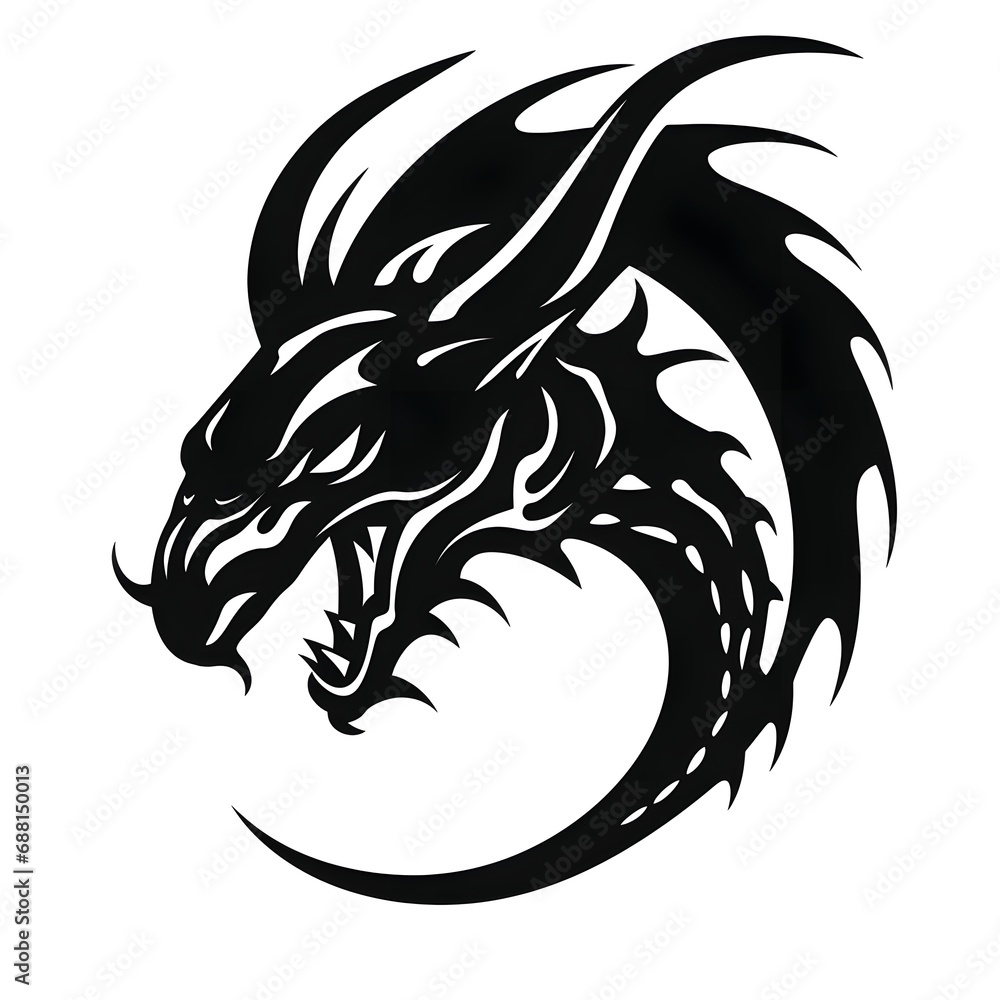 Black and White Dragon Tattoo Design Black and White Dragon Tattoo Design
