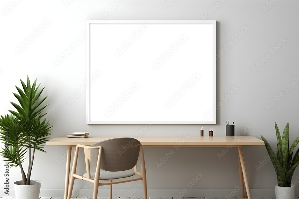 Room with Blank Picture Frame 