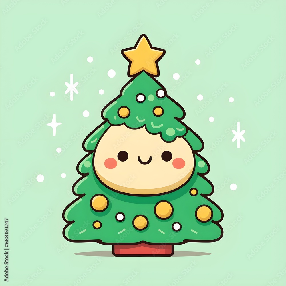 Cute Clean Christmas Tree Icon Cute Clean Christmas Tree Icon