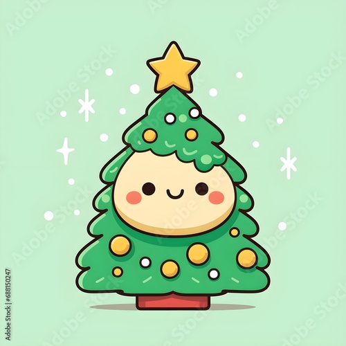 Wallpaper Mural Cute Clean Christmas Tree Icon Torontodigital.ca