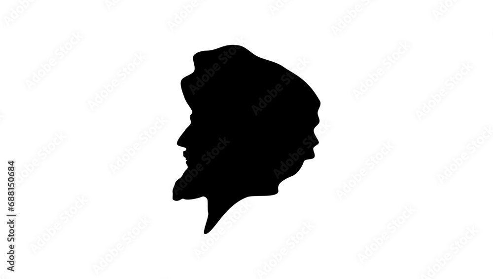Ferdinand Magellan, black isolated silhouette