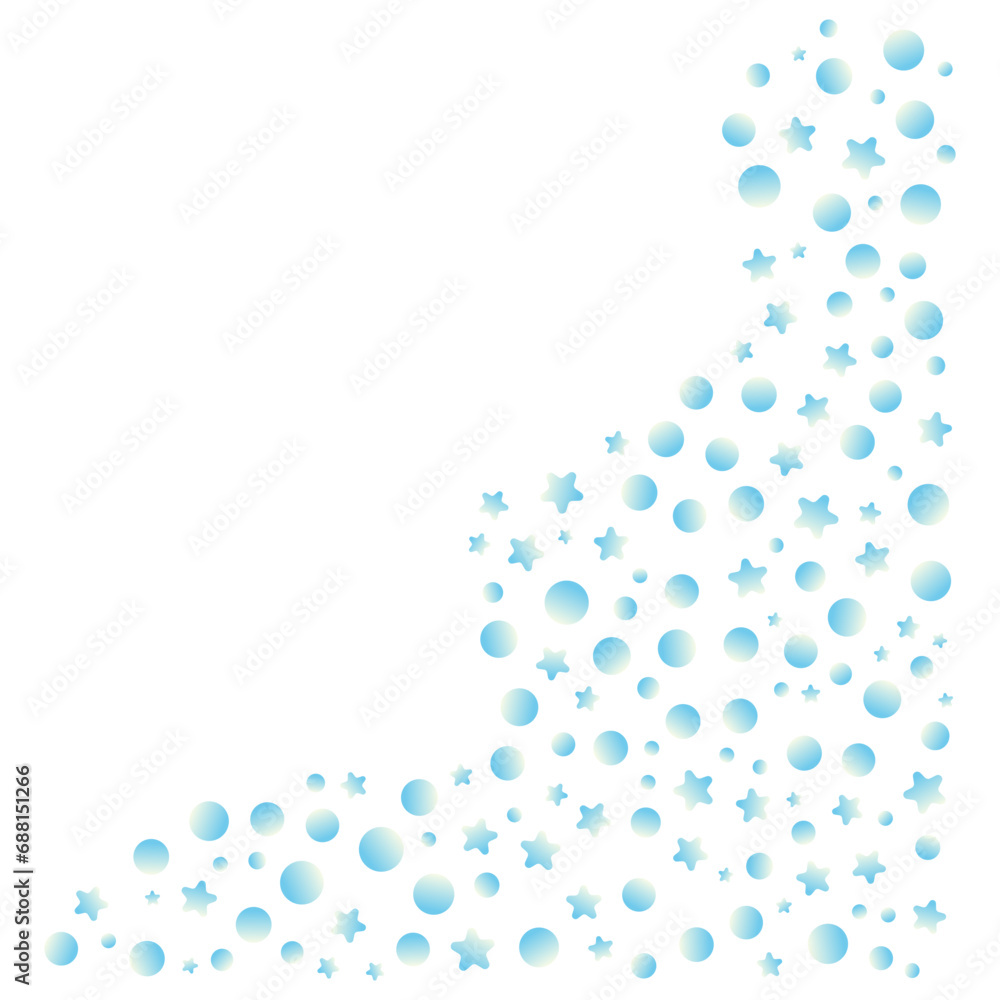 Stars and circles corner particles. Vector illustration. Stars and circles corner particles. Vector illustration.