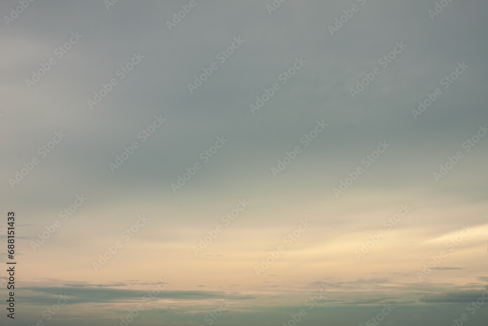 Peaceful romantic sky with soft pastel warm clouds surrounded by cozy environment 