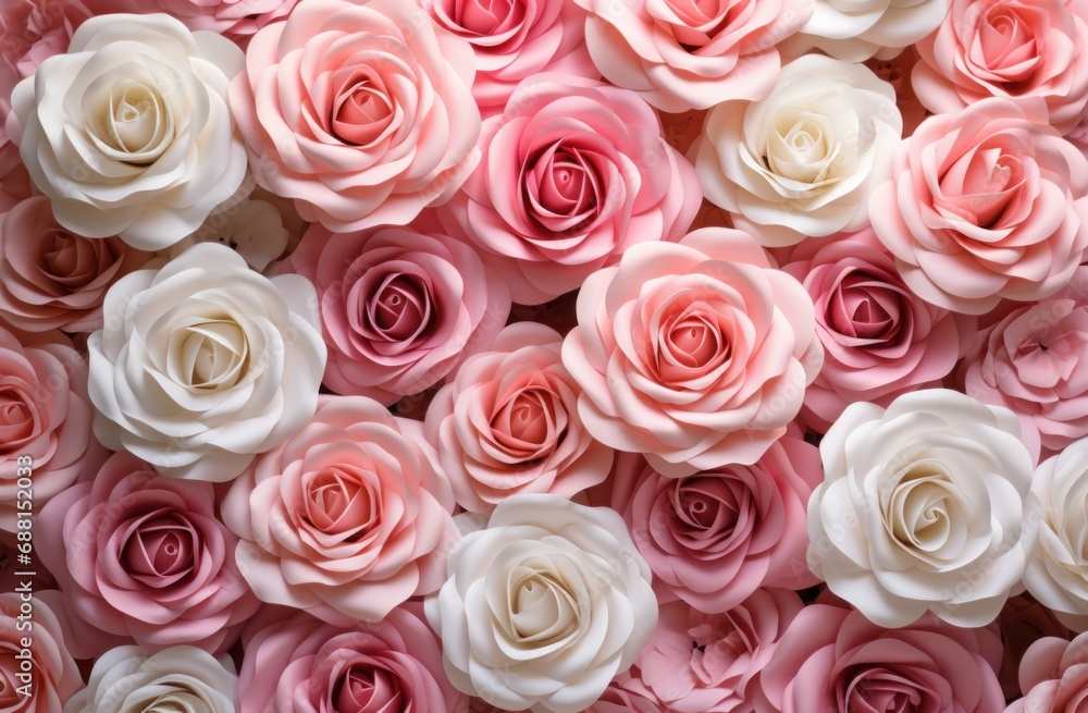 Naklejka premium close up pink and white roses,