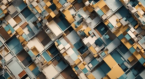 cityscapes are deconstructed and reconstructed in abstract geometric forms. photo