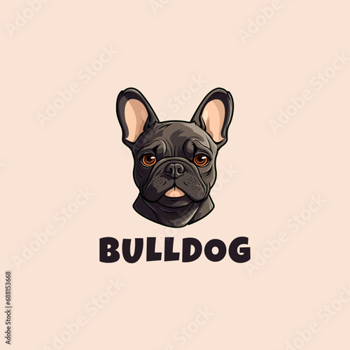 French bulldog mascot logo design template vector icon illustration. French bulldog symbol