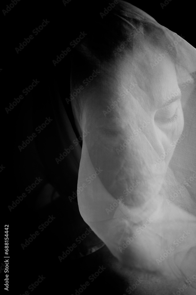 woman with silk covering her head VI woman with silk covering her head VI