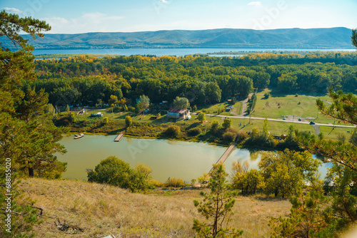 Wallpaper Mural Beautiful autumn landscape with forest and river Torontodigital.ca