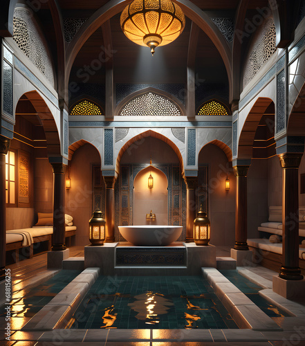 Hamam Harmony: Immerse Yourself in the Time-Honored Tradition of Turkish Baths. generative AI photo