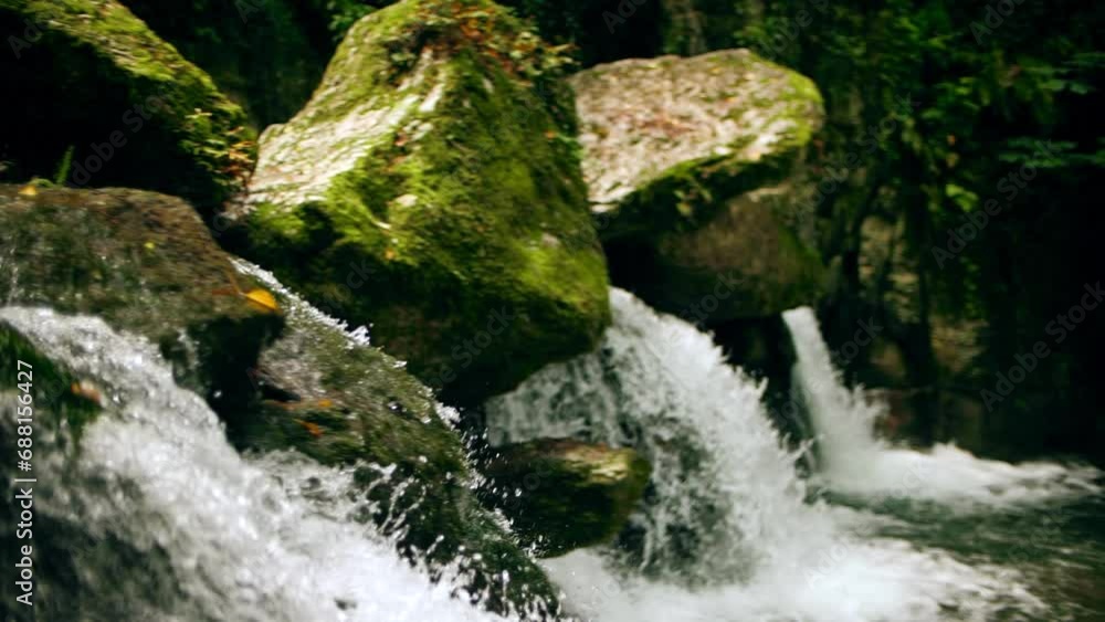 Slow motion shot of an Alpine whitewater waterfall near Grenoble, France Slow motion shot of an Alpine whitewater waterfall near Grenoble, France