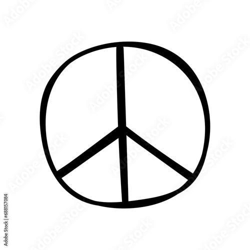 Peace sign vector icon in doodle style. Symbol in simple design. Cartoon object hand drawn isolated on white background.