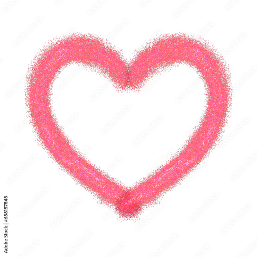 Red pink heart made of paper