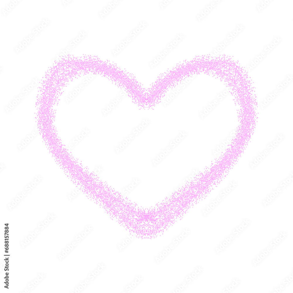 pink heart shape isolated on white