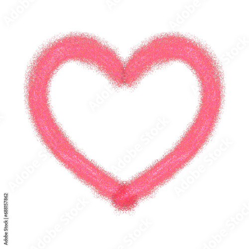 Red pink heart made of paper isolated