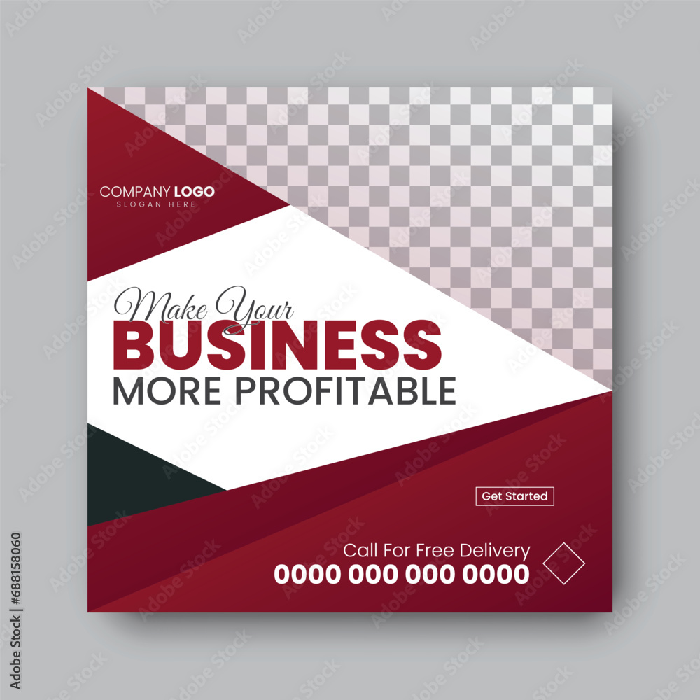 Fototapeta premium Corporate business square web banner or social media post design template.