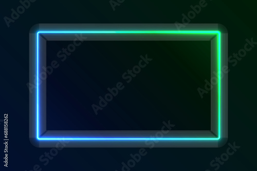 Vibrant gradient blue and green rectangle frame.