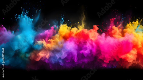 Colorful rainbow holi paint color powder