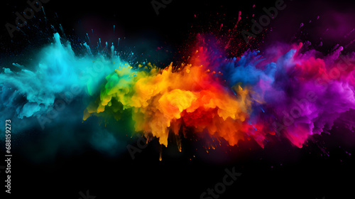 Colorful rainbow holi paint color powder © Kateryna Kordubailo