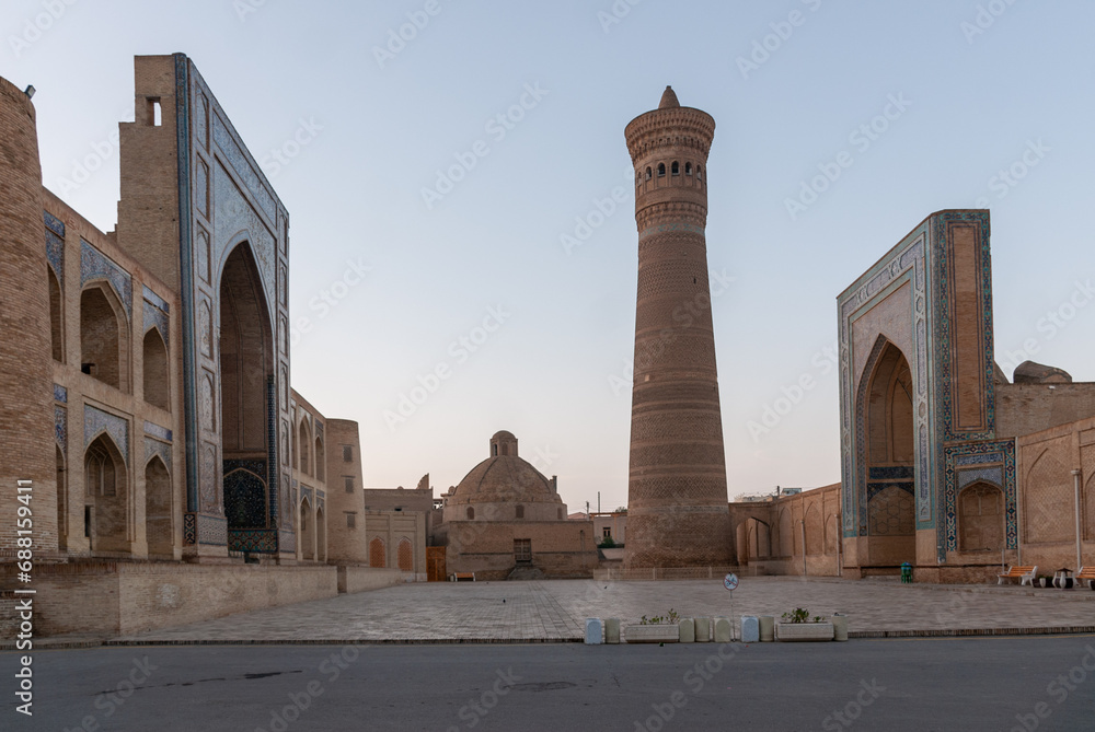 Islamic religious complex at sunrise in Bukhara,Uzbekistan.
