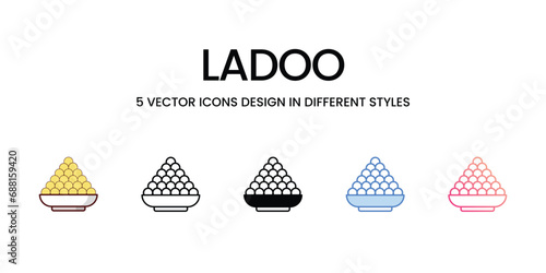 Ladoo icons set vector illustration. vector stock, photo