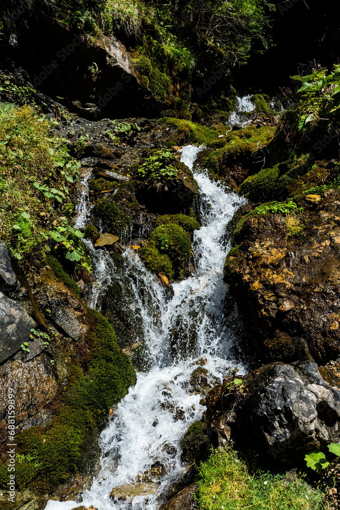 Valea Spumoasa waterfall from Bucegi mountains, Busteni, Romania. Valea Spumoasa waterfall from Bucegi mountains, Busteni, Romania.