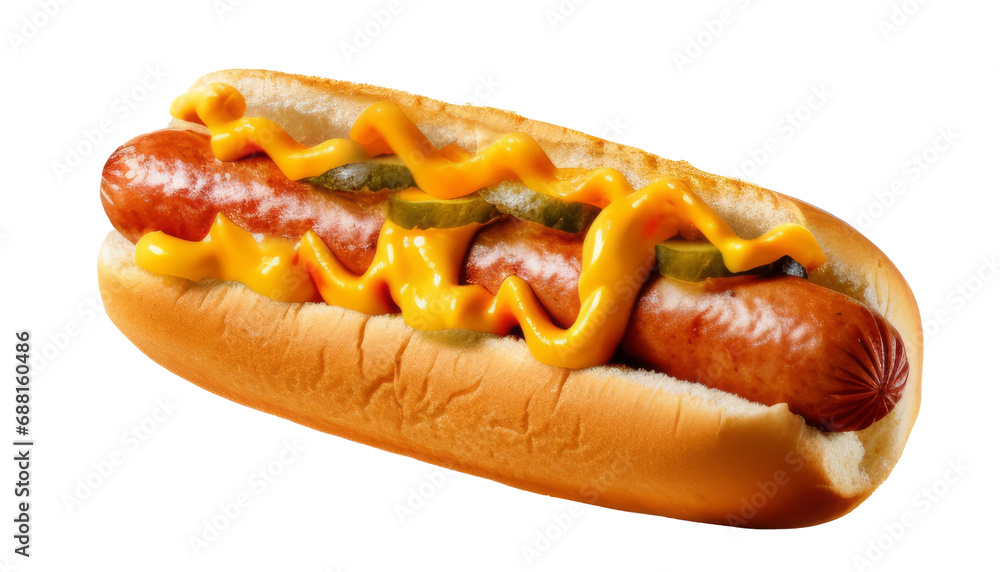 delicious hotdog , floating in air on transparent background delicious hotdog , floating in air on transparent background