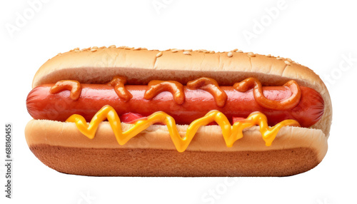 delicious hotdog , floating in air on transparent background