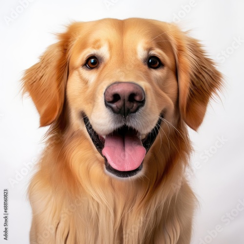 Golden Retriever Captured with Canon EOS 5D Mark IV Using 50mm Lens Against White Background