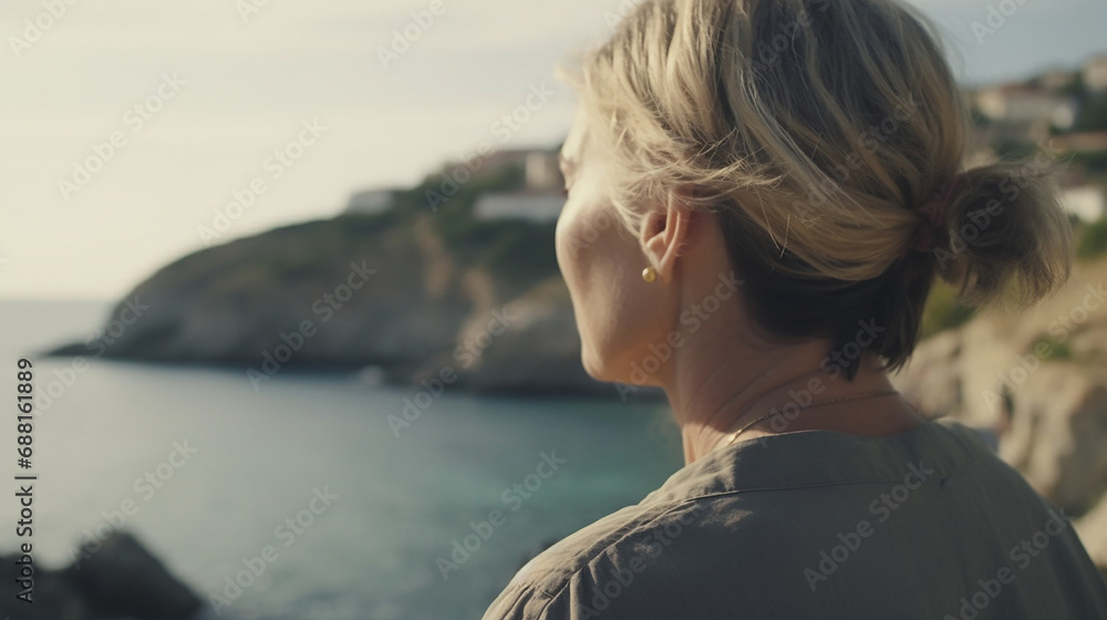 Profile picture of a nature mature woman near the sea Profile picture of a nature mature woman near the sea