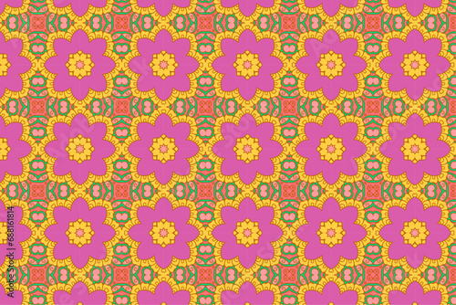 Mandala pattern textile design print bohemian boho batik fabric decorative background abstract india