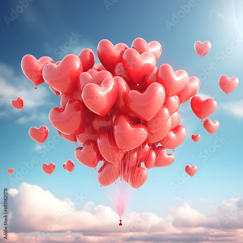 Ein Foto mit schönen Luftballons in Herzform